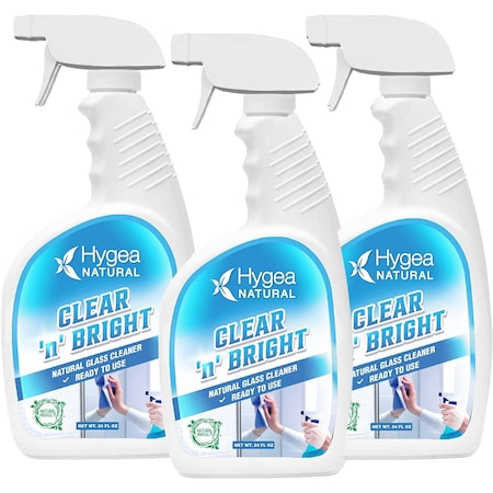 Clear 'n' Bright  Natural Glass Cleaner Ready To Use 24oz Spray 3 Pack